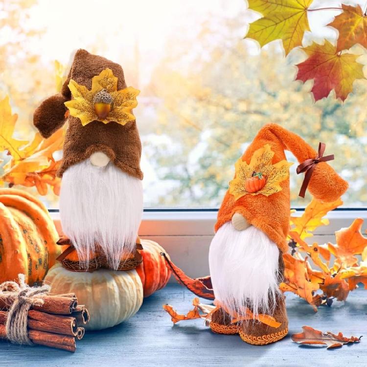 ArtisticDoll Home Embellishment Harvest Festival Gnome Ornament Plush Handmade Thanksgiving Figures