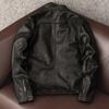 Italian Lambskin Vegetable Tanned Pure Top Grain Leather Jacket Men Retro Motorcycle Stand Collar Casual Coat