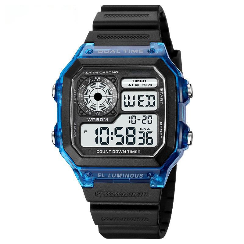 Transparent Case Ice Feeling Outdoor Sports Student Electronic Watch Waterproof Multi-Function Men'S And Women'S Fashion Watch