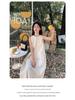 Women's Casual Sleeveless Pleated A-line Dress with Hollow-Out Design