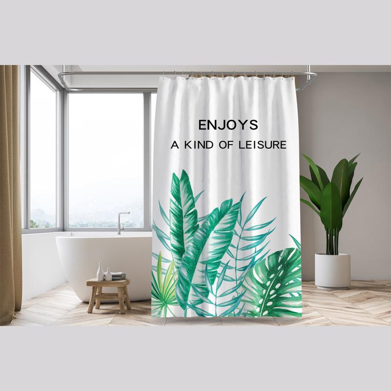 Bathroom Thickened Waterproof Curtain Mildew Proof Shower Curtain Shower Partition Curtain Shower Curtain Bathroom Curtain Free Perforation