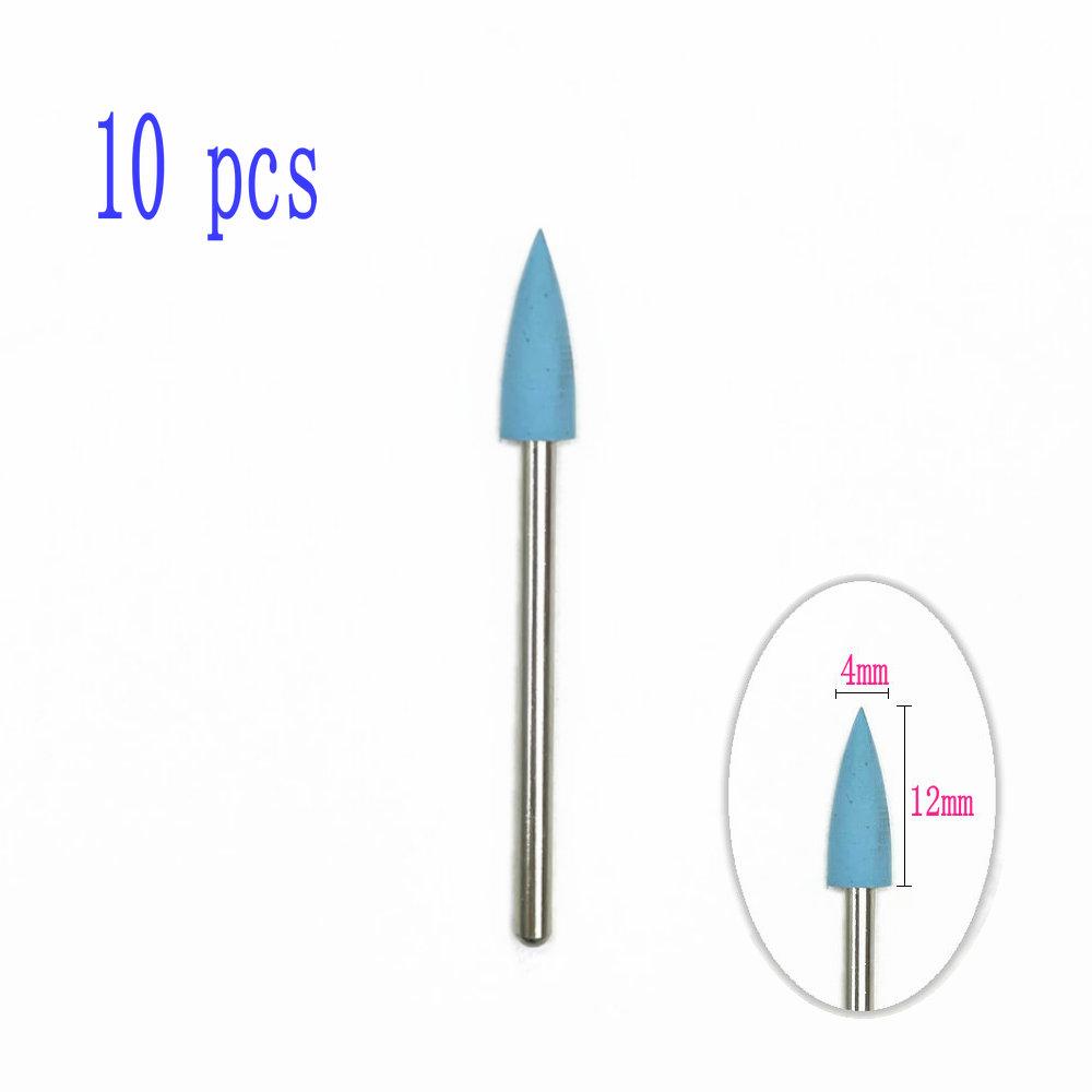 6pcs/10pcs Silicone Rubber Dental Polishing Polisher Grinders Nail Drill Bits for Electric Manicure 2.35mm Shank