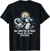 NEW LIMITED Hail Mary Full Of Grace Punch The Devil In The Face Catholic T-Shirt Tops Tee