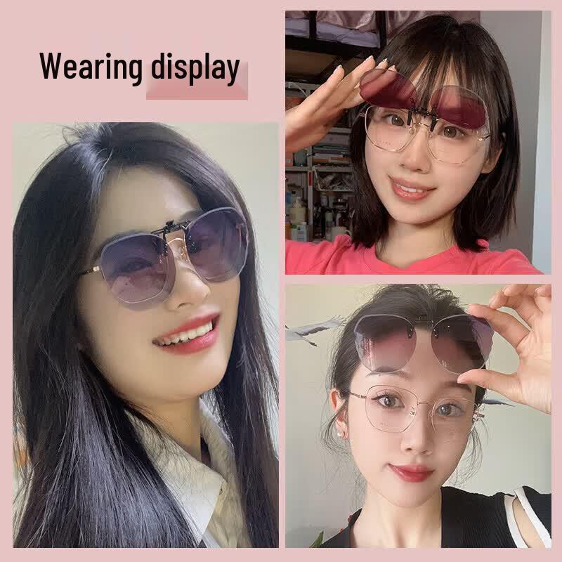 Unisex Ultralight Flip-Up Polarized Clip-On Sunglasses for Myopia