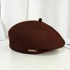 Elegant Japanese Style Hollowed Out Beret Hat Vintage Fashionable Weave Painter Hat Fresh Color Thin Crochet Knitted Cap Beach