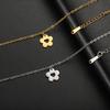Teamer Adjustable Flower Heart Bracelet Stainless Steel Minimalist Jewelry for Women Girls Gold Color Lucky Charm Birthday Gift