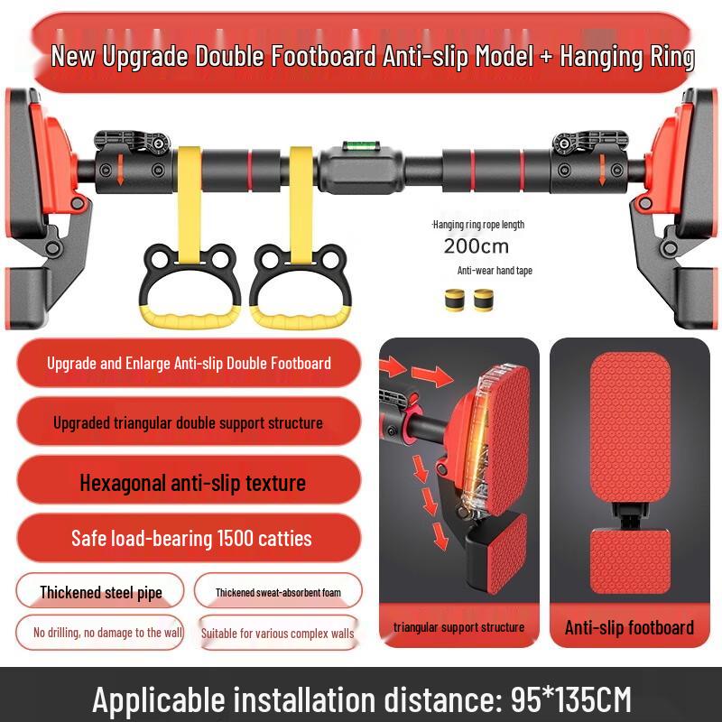Bară de tracțiuni Zebian Îmbunătățită cu Suport Dublu, Fără Găurire