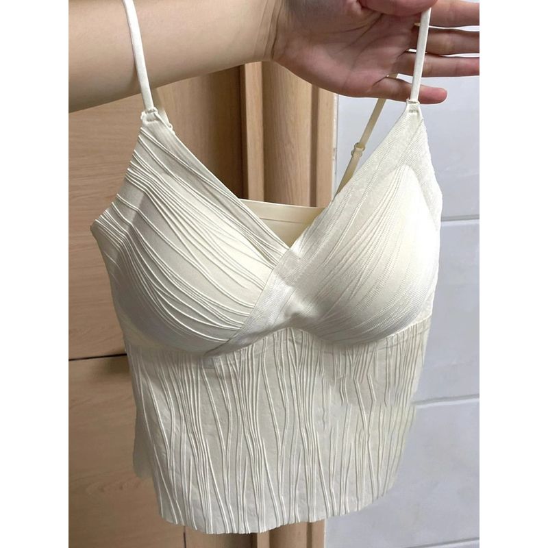 Summer Dopamine Plaid Self-Retention! Anti-Slip Sling Women with Chest Pad Sexy Beauty Back Elegant Stylish