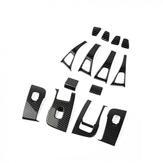 Carbon Fiber Interior Door Window Switch Panel Cover Trim Decoration Accessories For Tesla Model 3 2017-/Model Y -