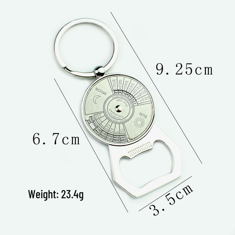 Kreativer ewiger Kalender Schlüsselanhänger und Bierflaschenöffner Anhänger Geschenk