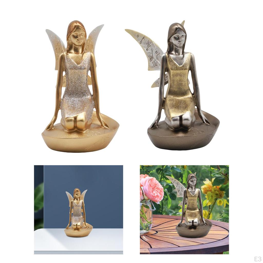 Fairy Statue Resin Figurine Artwork Decorative Gifts Ornament Sculpture for Housewarming Living Room