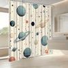 Whimsical Galaxy Shower Curtain, Vibrant Space Art With Planets & Stars, Polyester, Perfect For Modern Bathroom Decor