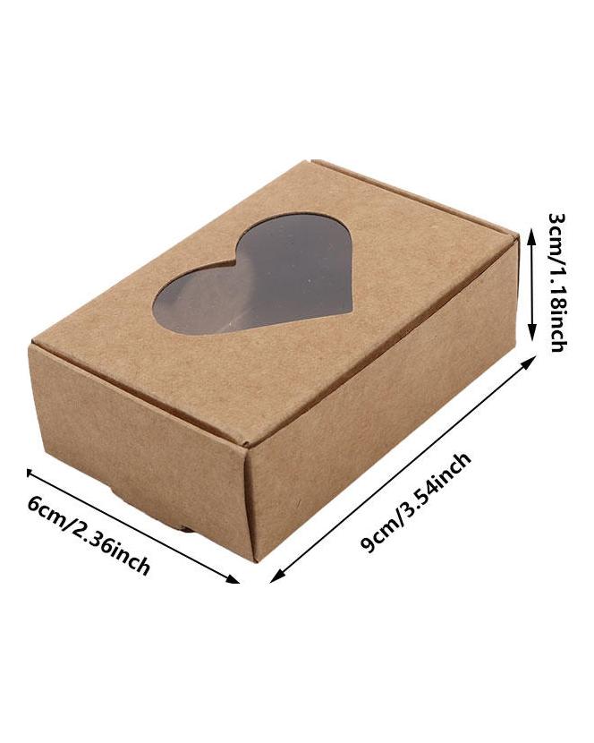 25KS Kraft papírová krabička s průhledným okénkem Domácí krabičky Dárky Balení Krabičky na sušenky Balení Krabička bonboniéra Dárek k narozeninám