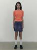 Kirsh Cherry Denim Pleated Mini Skirt [Blue]