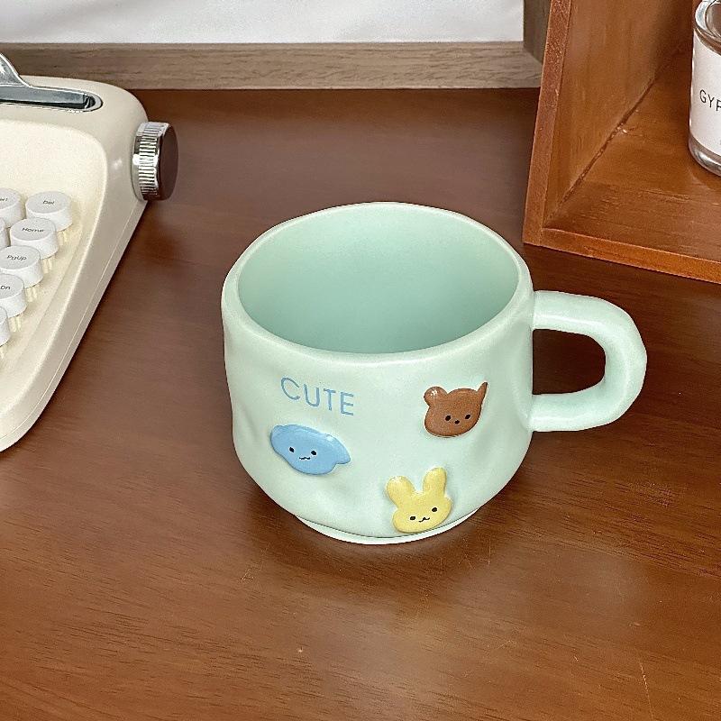 

Birthday gift girl cute ceramic mug with lid high value practical cup girlfriend souvenir gift box 401-500ml