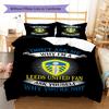 Ložní prádlo se vzorem fotbalového klubu Leeds United, Sada přikrývky Povlak na přikrývku Povlak na polštář Domácí narozeninový dárek (1 * povlak na peřinu + 2 * povlak na polštář, bez jádra)