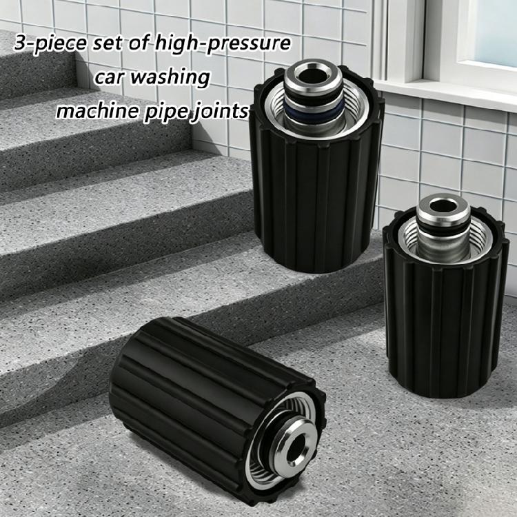 Hand Tighten Pressure Washer Hose Adapter Connector Set M22 x 1.5 Female 3 Piece Metal Fitting for Outlet Connection Tasks