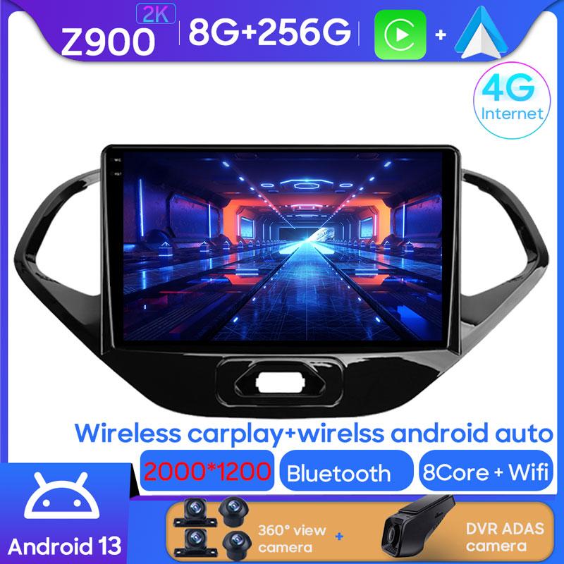 Android Multimedia For Ford Figo 2015 - 2018 Car Stereo CPU Radio QLED Player Navigation Carplay Auto HDR 5G Cam Dash WIFI  Cam