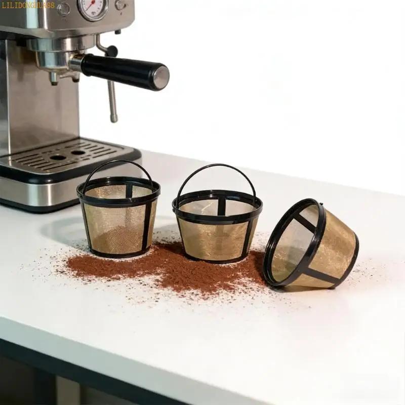 K1AE Sustainable Reusable Coffee Filter Nonrust Steel Design 6~8 Cup Suitable