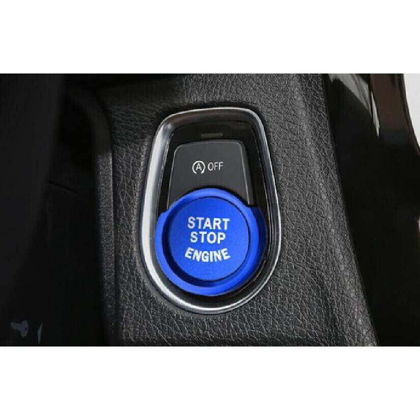 Car One-Click Startup Button Cover Trim Blue Aluminum Fit For BMW X2 F39 2018-21