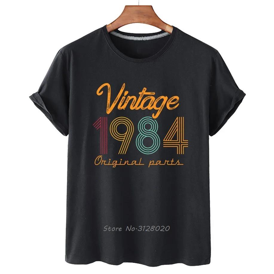 Men Women Birthday Anniversary Tshirt 1964 1974 1984 Family Party Cotton T Shirt Short Sleeve Tshirt Vintage Tee Gift Clothes