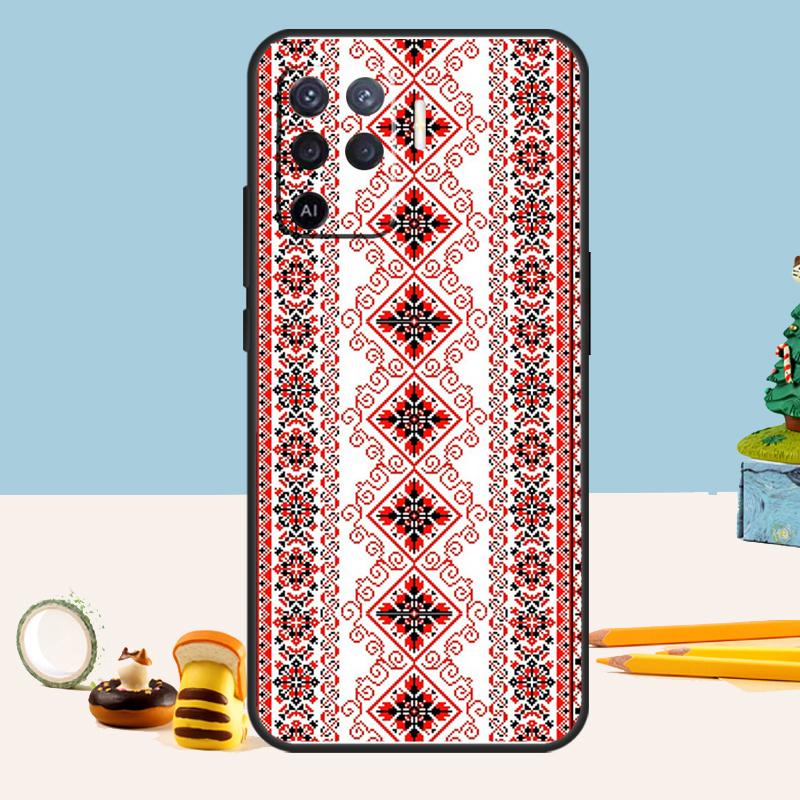 Ukrainian Pattern Case For Oppo A98 A78 A58 A18 A38 A74 A94 A54 A15 A17 A57 A6 A5 Pro A16 A76 A96 A40 A60 A80