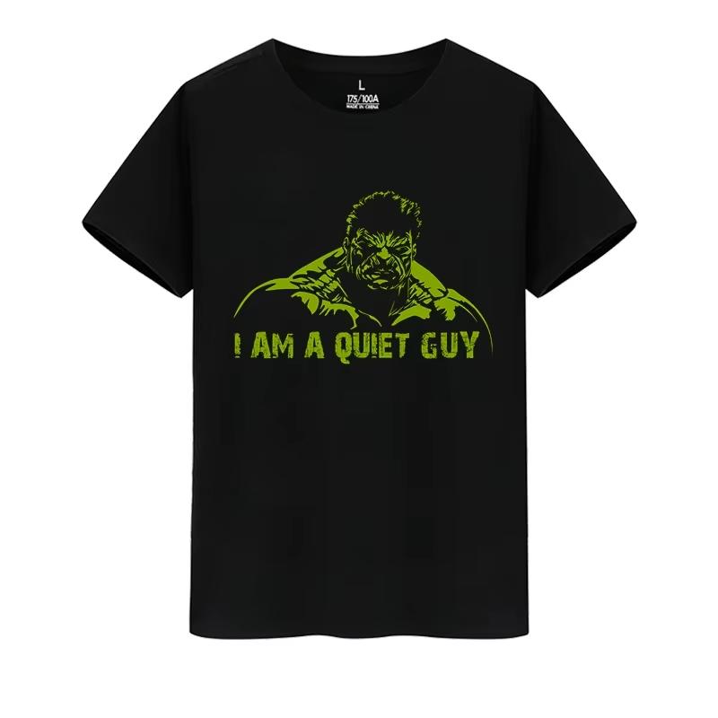 

Hulk I AM A QUIET GUY Oversized Cotton TShirt Streetwear Retro Harajuku Casual Crew Neck Short Sleeve Top for Men and Women M