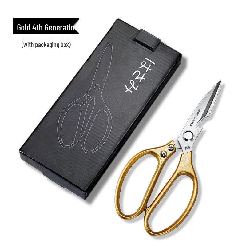 SK5 Stainless Steel Multi-Function Kitchen Scissors with Aluminum Alloy Handle - Ideal for Cutting Chicken Bones, Fish, and Meat