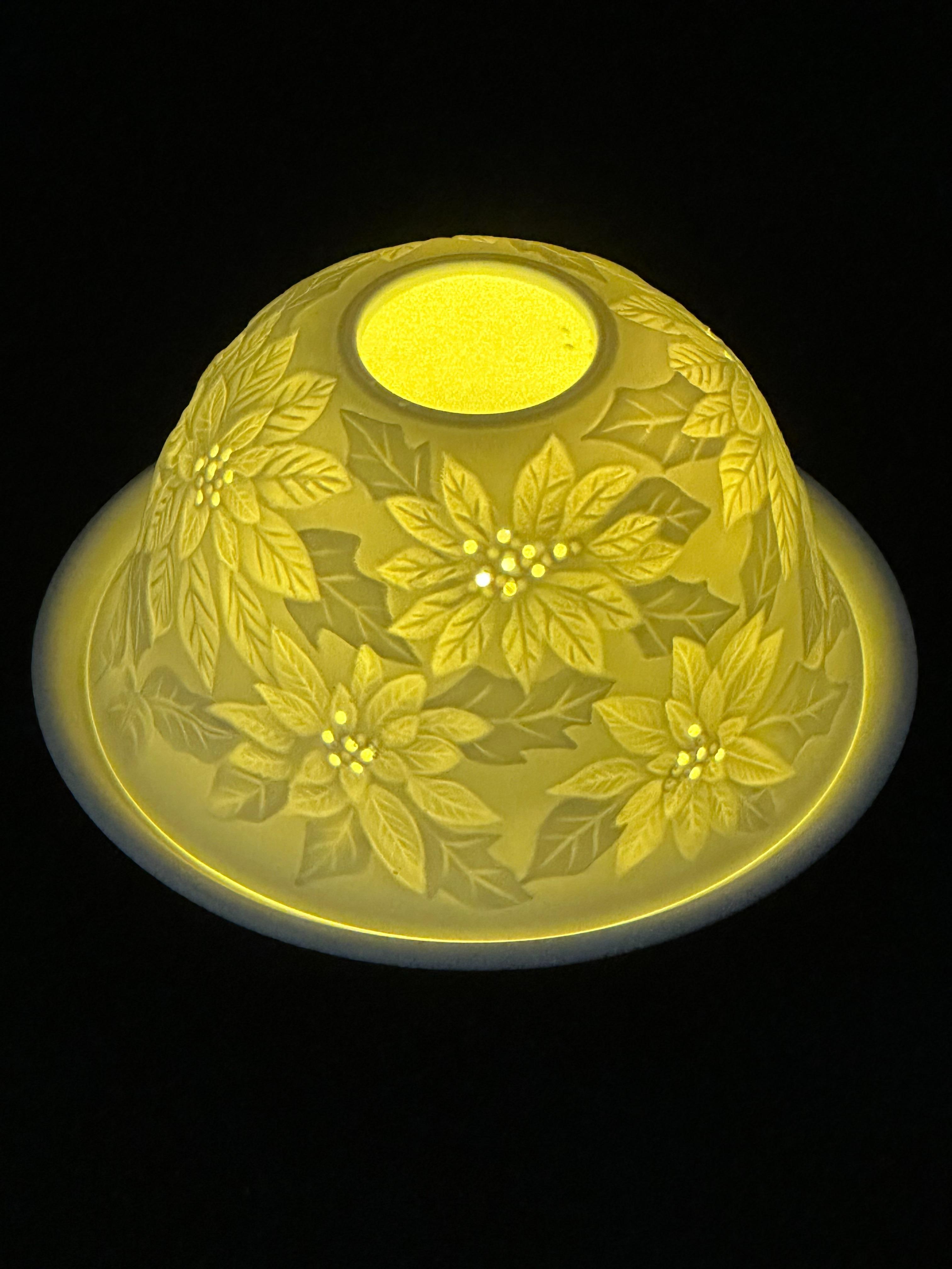 

Nordic Light Tea Light Подсвечник Абажур с подносом из костяного фарфора Рождественский праздничный подарок Фарфоровый Tealight купол Christmas leaf