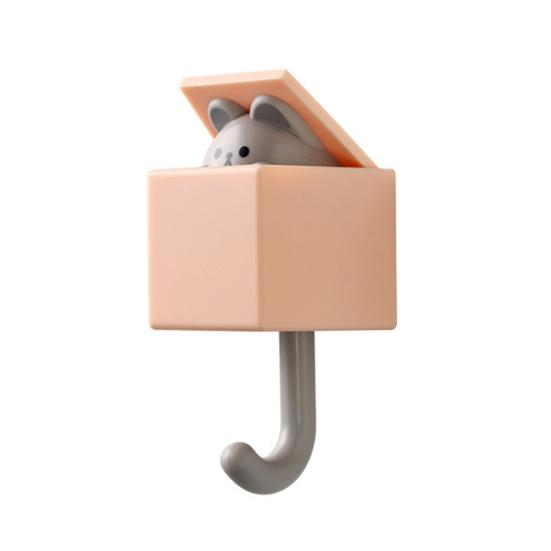 Hanging Hook Punch Free Cartoon Animal Design Strong Loading Cute Cat Shape Wall Self-adhesive Coat Organizer Hook Daily Use