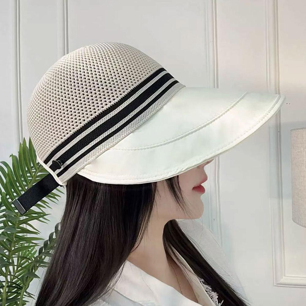 Womens Sun Hat Wide Brim Breathable Plus Wide Peaked Cap For UV Protection 50+ Empty Top Sun Hat For Hiking Beach Outdoor Riding