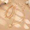 Salircon 4Pcs/Set Vintage Love Heart Bowknot Pendant Necklace for Women 2026 Trendy Punk Gold Color Metal Necklace Jewelry New