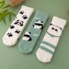 Autumn Winter Thickened and Warm Socks for Women in Cute Cartoon Panda Design Non Shedding Coral Velvet Socks for Home Use and Postpartum Care