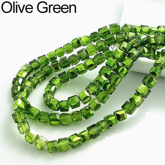 DIY Cube Loose Spacer 4mm Beads Jewelry Findings 100 τμχ