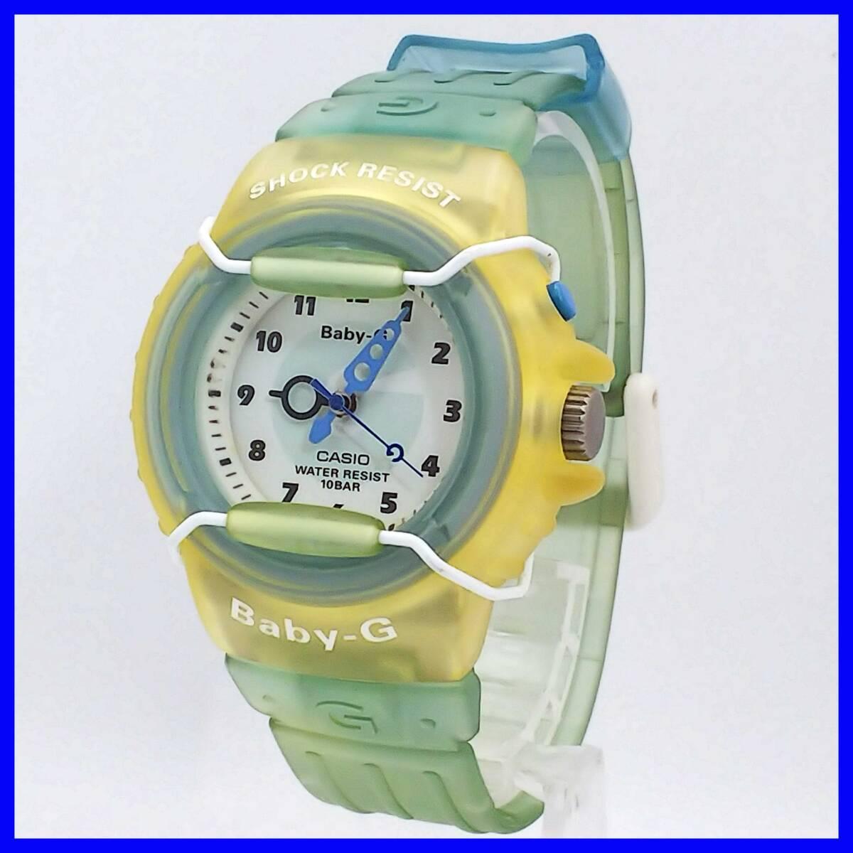 Used 1147 [Battery replaced] Casio Baby-G BG-11 first generation analog skeleton protector working item vintage watch CASIO