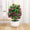 Plastic Artificial Plants Potted 6 Colors Home Garden Decor Rose Flower Plant Fake Flowers