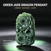 Chinesische natürliche grüne Jade-Drachen-Anhänger-Halskette, Charm-Schmuck, Mode-Accessoires, handgeschnitzte Glücks-Amulett-Geschenke