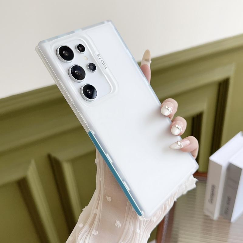 Módní Průhledné Matné Jednobarevné Pouzdro pro Samsung S24 Ultra Plus S23 S21 Fe A55 A35 A34 A25 A15 A14 5g Měkké TPU Vše Zahrnující Nárazuvzdorný Kryt