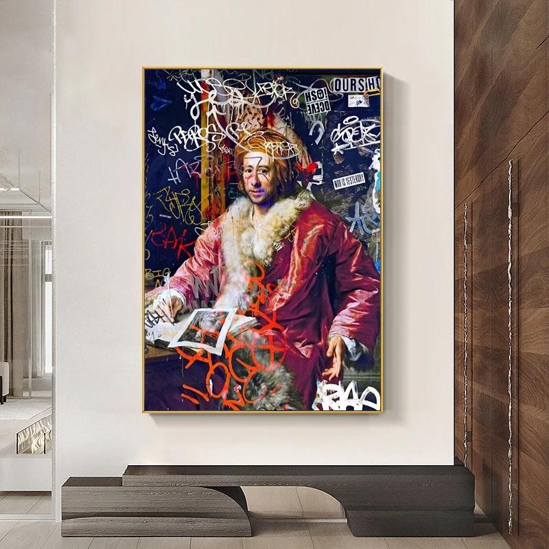 Abstrakte Graffiti-Kunst auf Leinwand, Gemälde „Der Vater der Archäologie“, Poster, Druck, Wandkunst, Bild für Wohnzimmer, Wanddekoration, Cuadros
