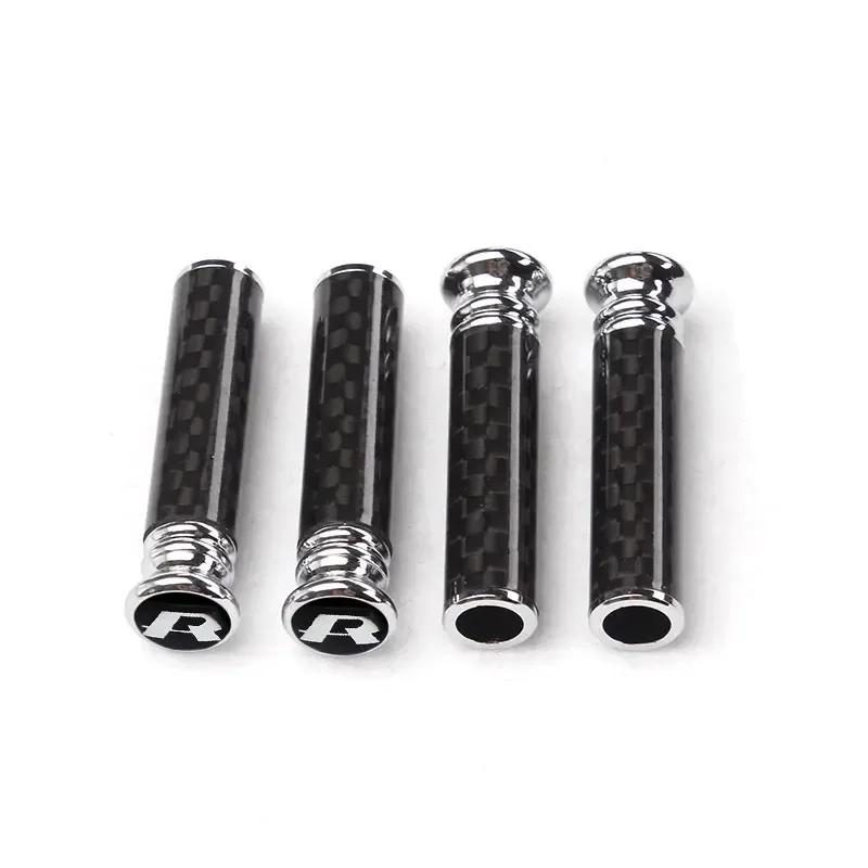 2026 Hot For VW VOLKSWAGEN 4PCS Carbon Fiber Car Door Lock Pins Bolt Cover For Volkswagen Passat Santana Tiguan Golf Bora Jetta