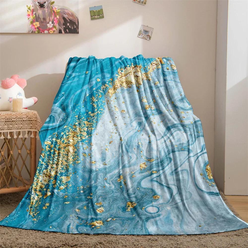 Marmor Decke Abstrakt Geometrisch Fleece Flanell Überwurfdecke Weich Warm Leicht Decke für Couch Sofa Geschenk für Mädchen Jungen