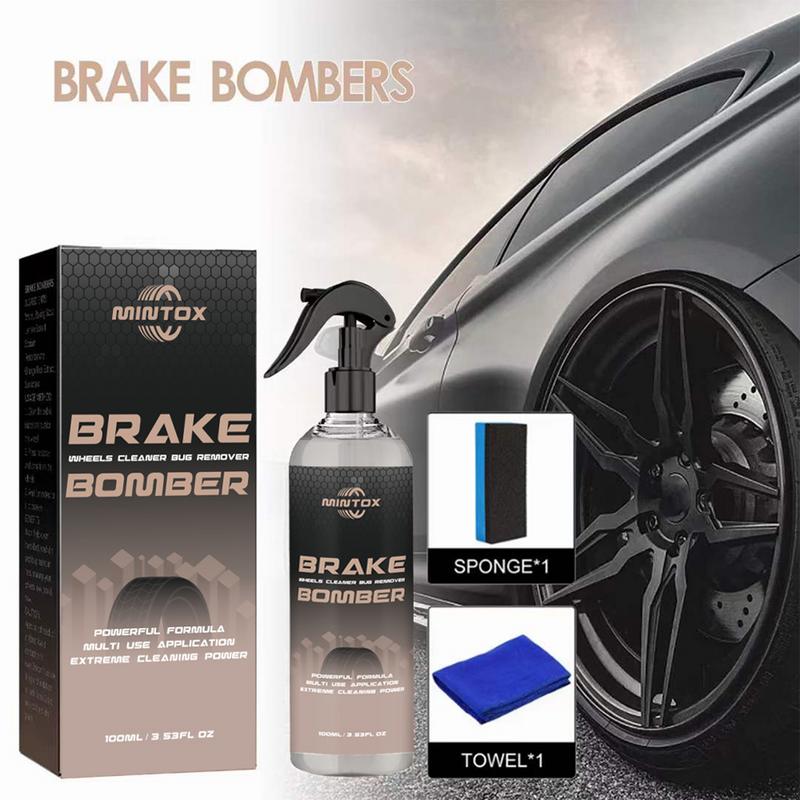 Stealth Brake Bomber 100ml Mocny Środek do Czyszczenia Hamulców w Sprayu z Gąbką i Ściereczką Skuteczny Usuwacz Pyłu Hamulcowego Cichy Środek do Czyszczenia Hamulców