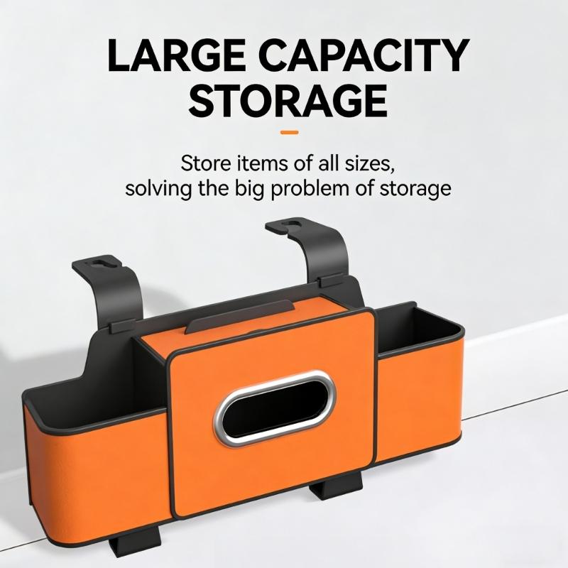 Vehicle Interior Organizer Hanging Storage Box Cup Holder Phone Slot Key Pocket for Multipurpose Storage