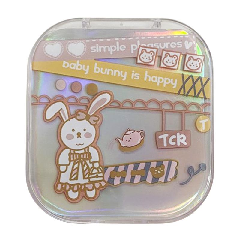 

Набор футляров для контактных линз, симпатичный дорожный футляр для контактных линз, органайзер для хранения замачивания с зеркалом, пинцетом, аппликатором для контактных линз