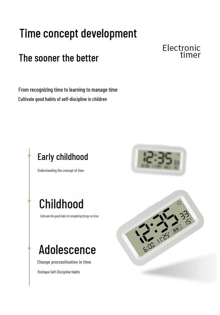 2026 Children's Electronic Countdown Timer & Alarm Clock for Time Management and Self-Discipline