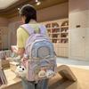 High Value Contrasting Color Ballet Style Pleated Lace Girl Cute Pain Bag Junior High School Student Large Capacity Backpack