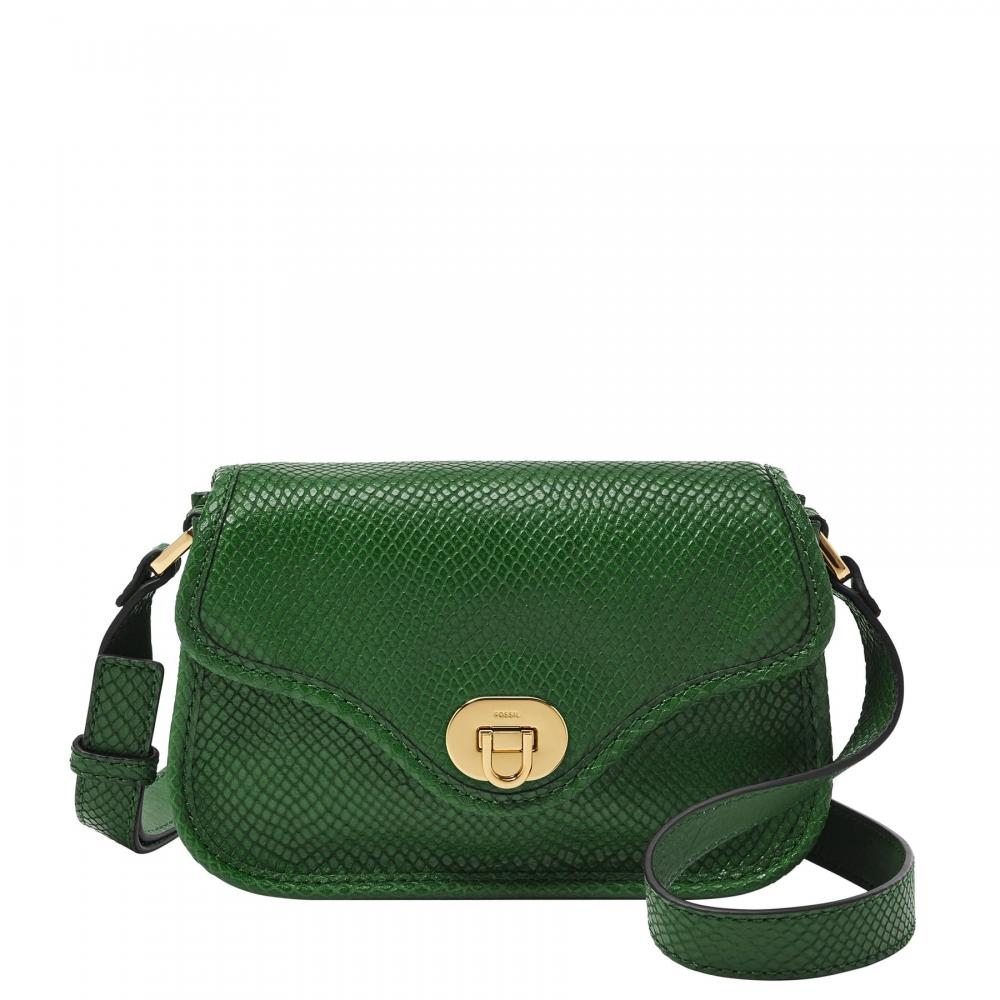 

Fossil Women s Heritage Python Effect Embossed LiteHide Leather Mini Flap Crossbody