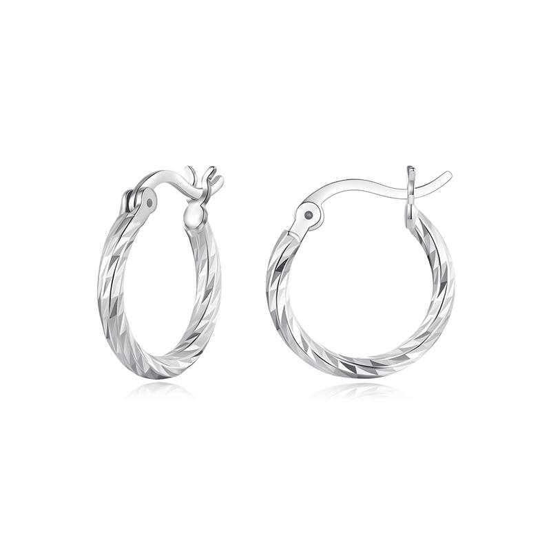 WOSTU Mulit size 925 Sterling Silver Big Hoop Earrings For Women Round Circle Loop Gift Wedding Party Simple Ear Hoops Pendients
