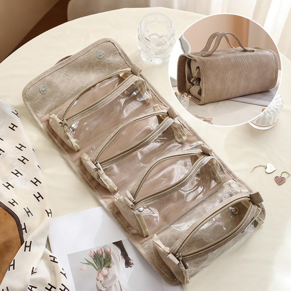 4-in-1 Detachable Makeup Bag Large Capacity Waterproof Travel Toiletry Set Portable Cosmetic Storage Organizer with Handle