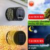 Solar Wall Light, 7 Color Changing Fence Light, Outdoor Projection Lamp, Waterproof Garden Lamp for Yard Patio Backyard Decor